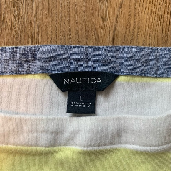 Nautica Striped Yellow and White Women's Top - Picture 6 of 8
